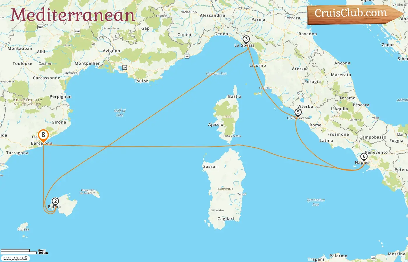 Cruise in the Mediterranean from Barcelona aboard Harmony of the Seas ship with visits to Spain and Italy for 8 days