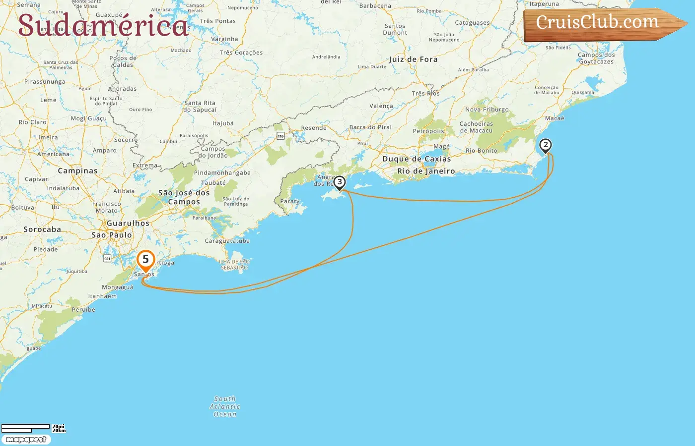 Crucero en Sudamérica a bordo del barco MSC Preziosa con visitas a Brasil durante 5 días