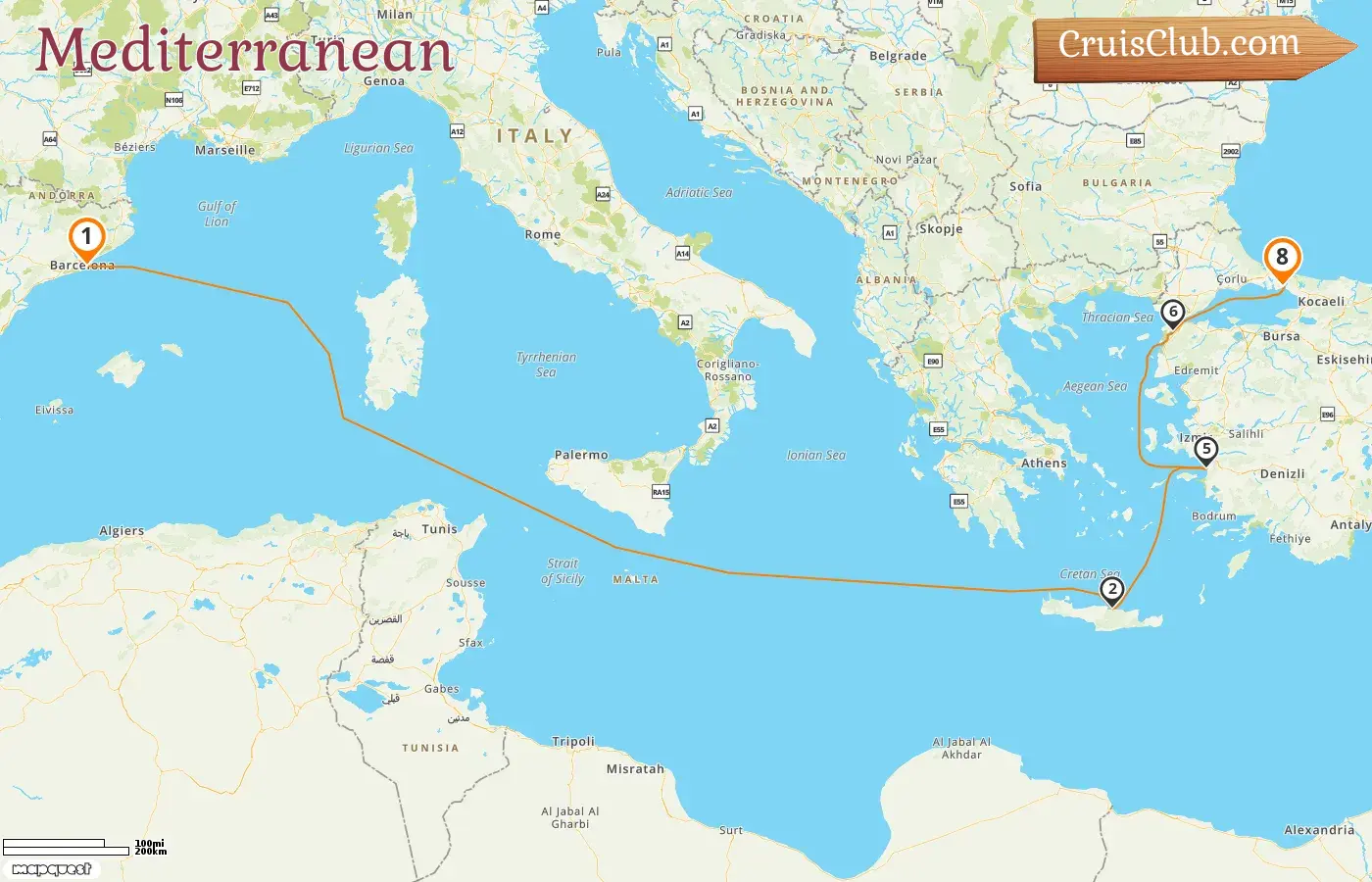 Cruise in the Mediterranean from Barcelona to Istanbul aboard Queen Victoria ship with visits to Spain, Greece, and Turkey for 8 days