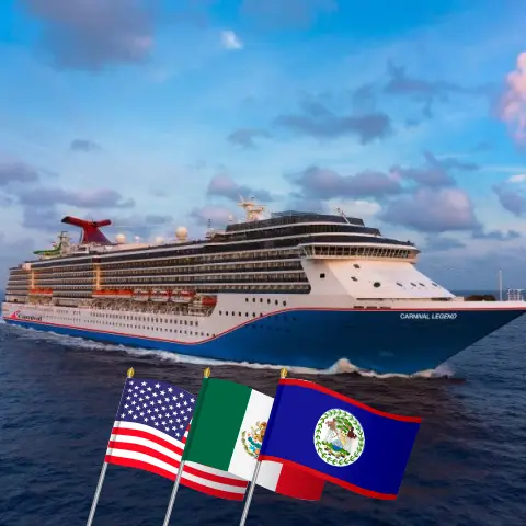 Cruise in the Western Caribbean from Tampa aboard Carnival Legend ship with visits to USA, Mexico, Belize, and Honduras for 8 days