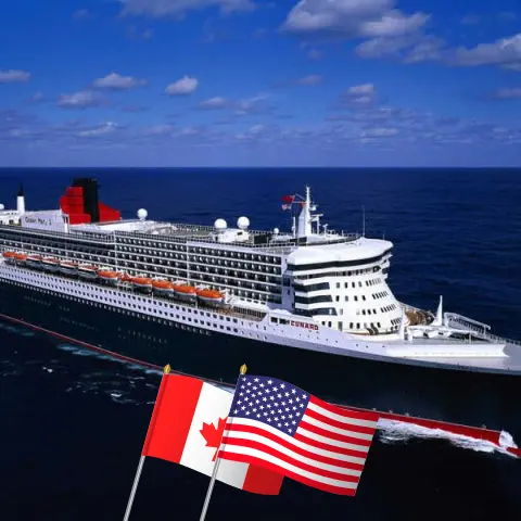 Cruise in the Atlantic from Quebec to New York aboard Queen Mary 2 ship with visits to Canada and USA for 8 days
