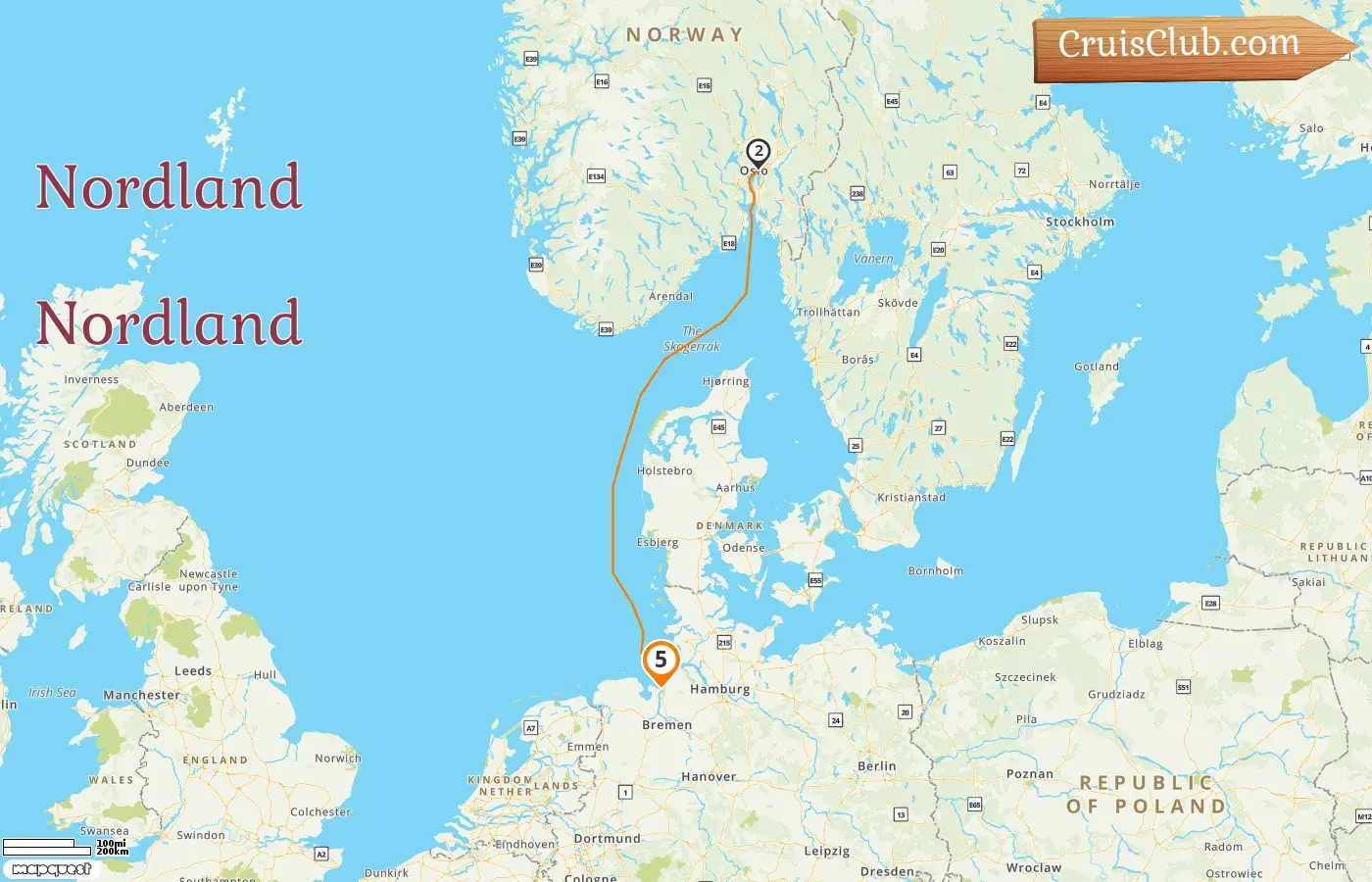 Cruzeiro no Norte de Bremerhaven a bordo do navio Mein Schiff 3 com visitas à Alemanha e Noruega por 5 dias