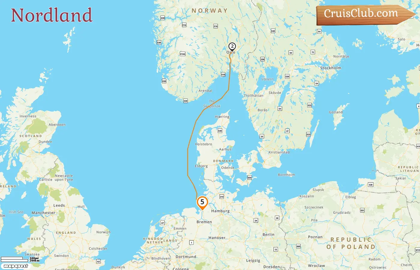 Croisière dans le Nordland au départ de Bremerhaven à bord du navire Mein Schiff 3 avec des visites en Allemagne et en Norvège pendant 5 jours