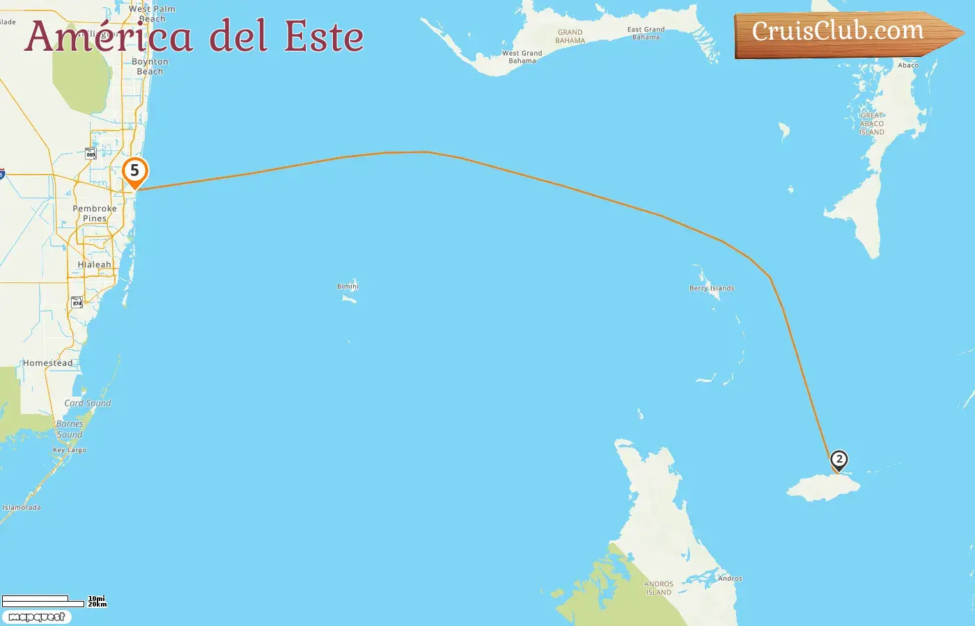 Crucero por América del Este desde Fort Lauderdale a bordo del barco Liberty of the Seas con visitas a Estados Unidos y Bahamas durante 5 días