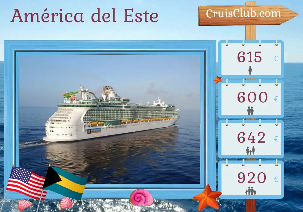 Crucero por América del Este desde Fort Lauderdale a bordo del barco Liberty of the Seas con visitas a Estados Unidos y Bahamas durante 5 días