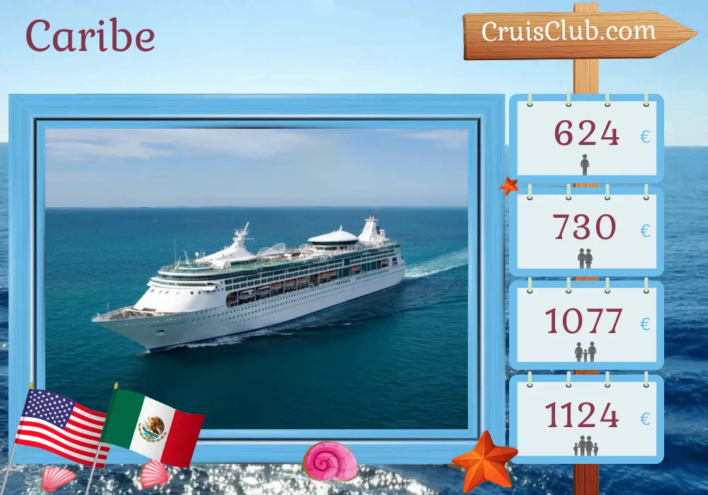 Cruzeiro no Caribe a partir de Tampa a bordo do navio Enchantment of the Seas com visitas aos Estados Unidos e México por 5 dias