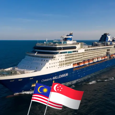 Cruise in the Asia from Benoa to Singapore aboard Celebrity Millennium ship with visits to Indonesia, Malaysia, Thailand, and Singapore for 13 days