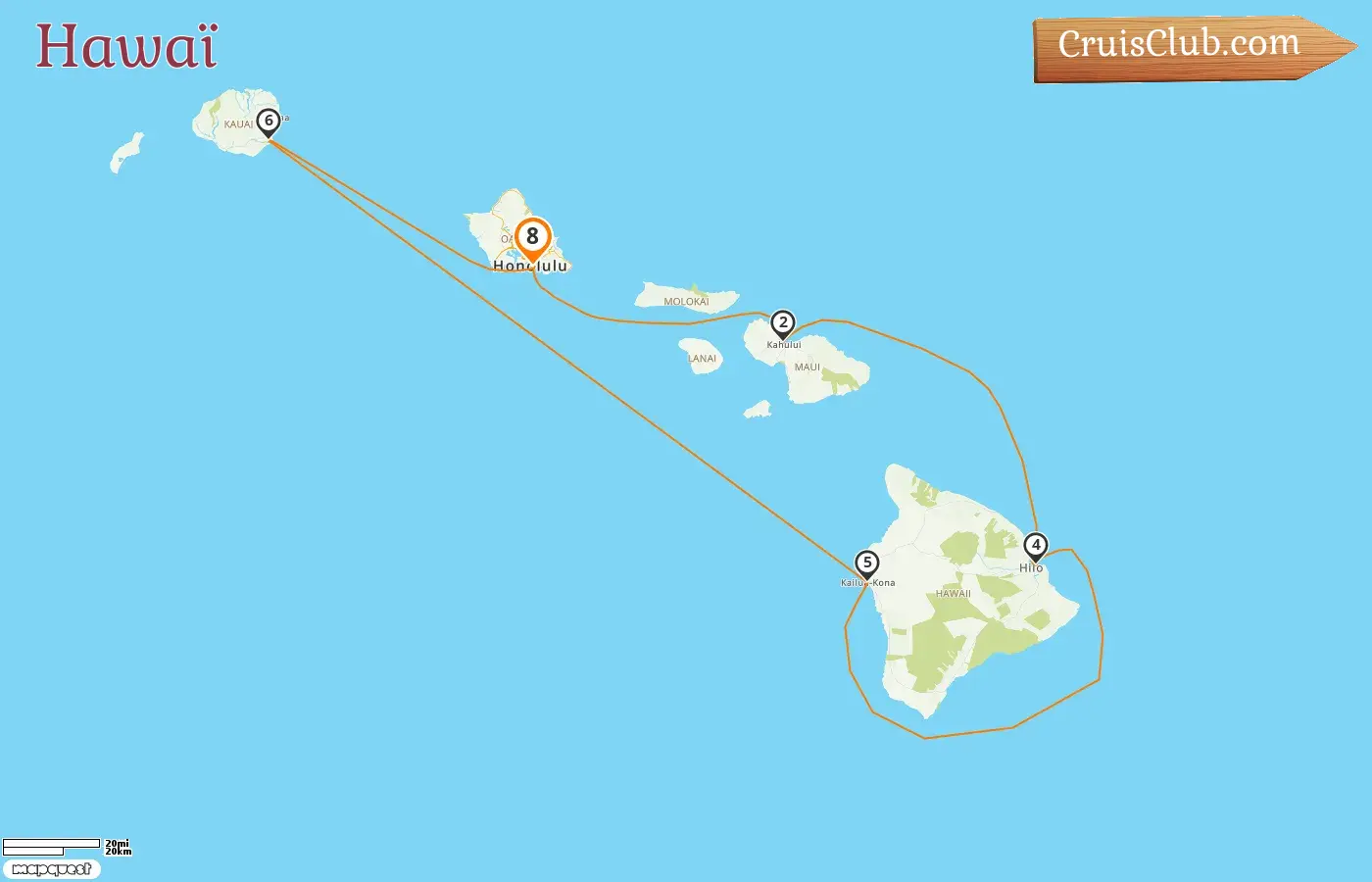 Croisière à Hawaï au départ d`Honolulu à bord du navire Pride of America avec des visites aux États-Unis pendant 8 jours