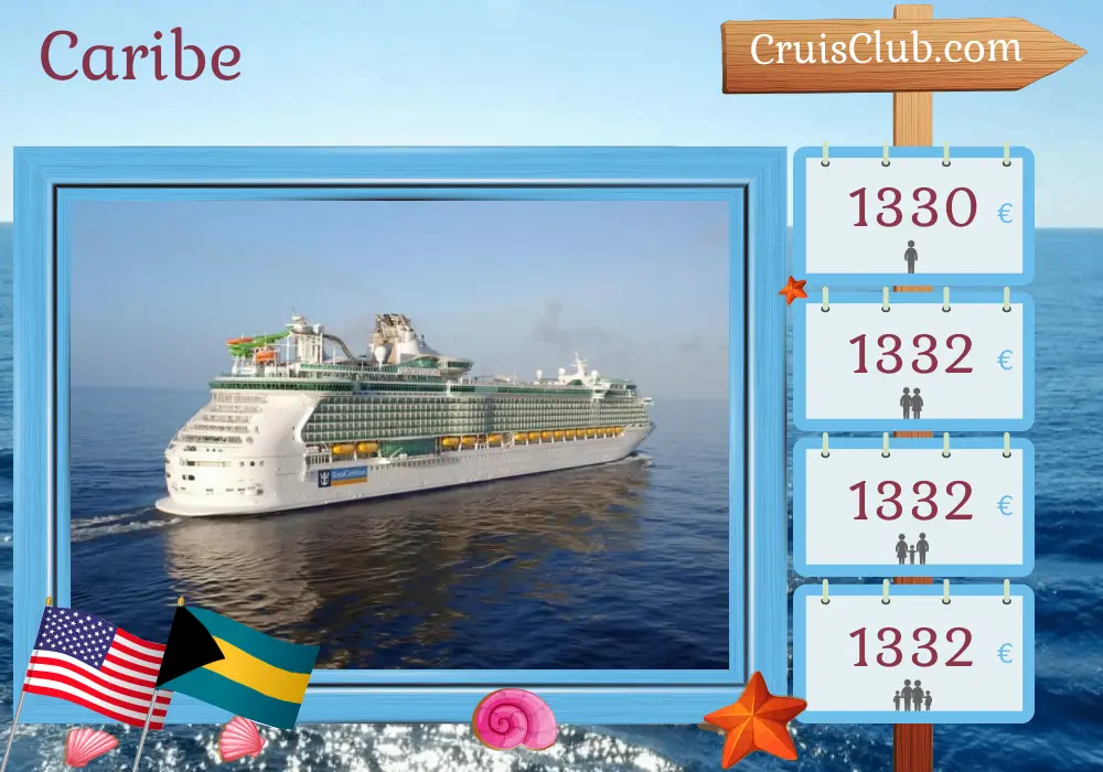 Cruzeiro no Caribe a partir de Fort Lauderdale a bordo do navio Liberty of the Seas com visitas aos EUA e Bahamas por 5 dias