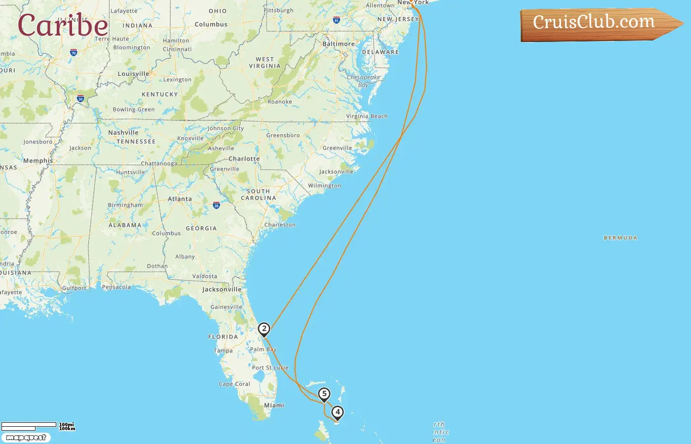 Cruzeiro no Caribe a partir de Cape Liberty / Nova Iorque a bordo do navio Oasis of the Seas com visitas aos EUA e Bahamas por 8 dias