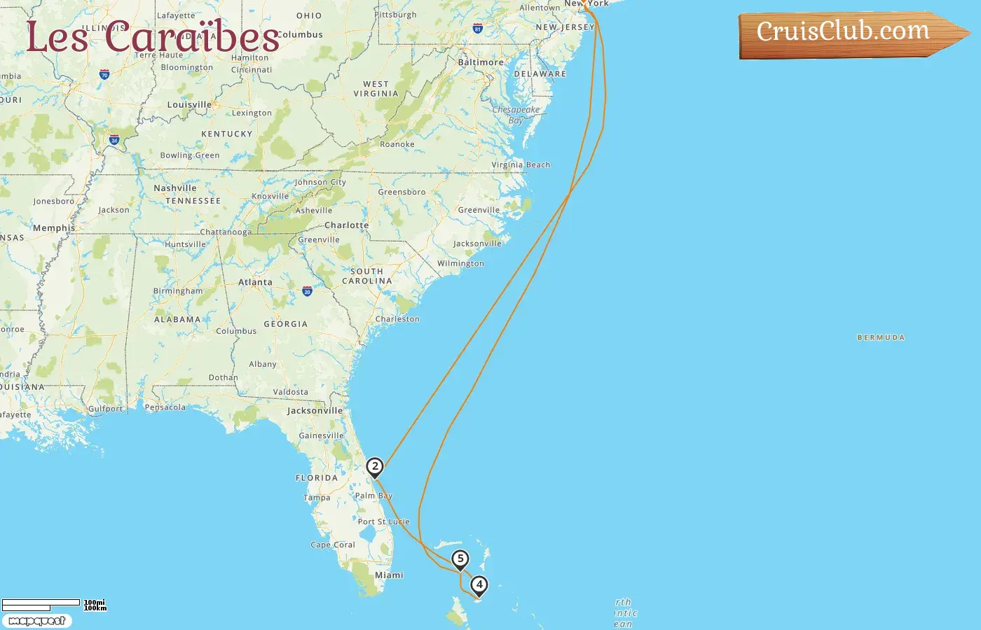 Croisière dans les Caraïbes au départ de Cape Liberty / New York à bord du navire Oasis of the Seas avec des visites aux États-Unis et aux Bahamas pendant 8 jours