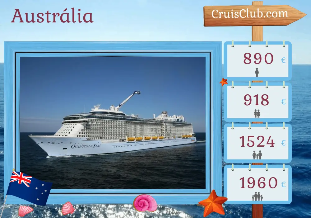 Cruzeiro na Austrália de Brisbane a bordo do navio Quantum of the Seas com visitas à Austrália por 5 dias