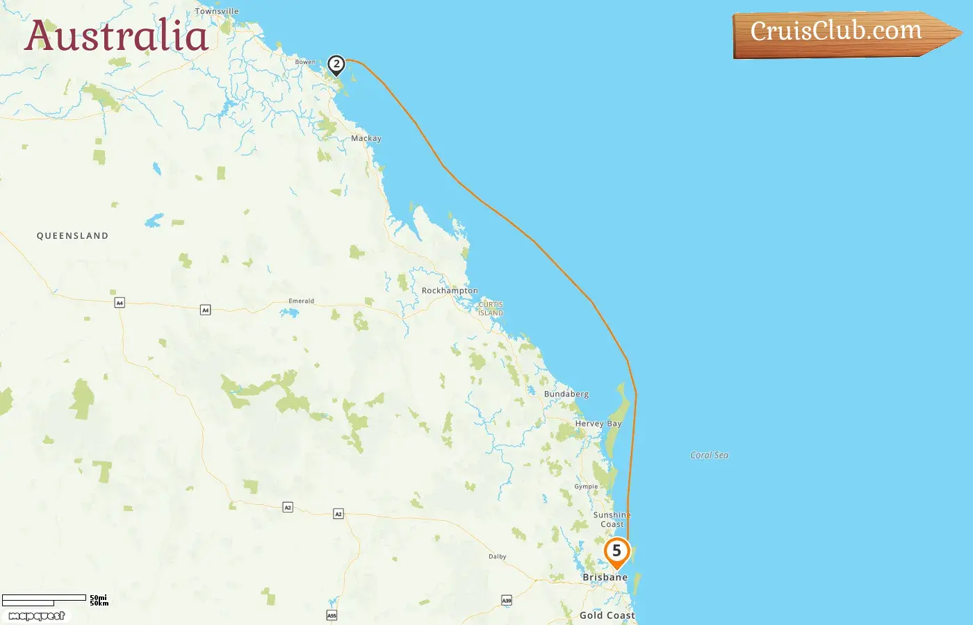 Cruise in the Australia from Brisbane aboard Quantum of the Seas ship with visits to Australia for 5 days