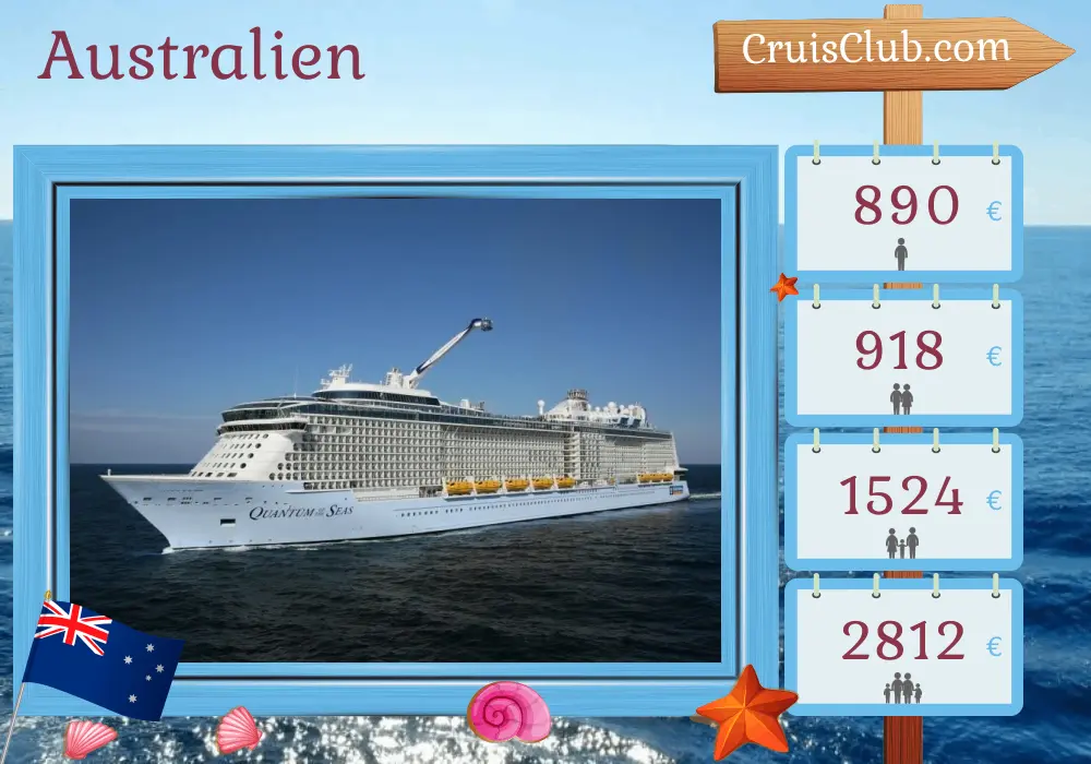 Kreuzfahrt in Australien ab Brisbane an Bord des Schiffes Quantum of the Seas mit Besuchen in Australien für 5 Tage