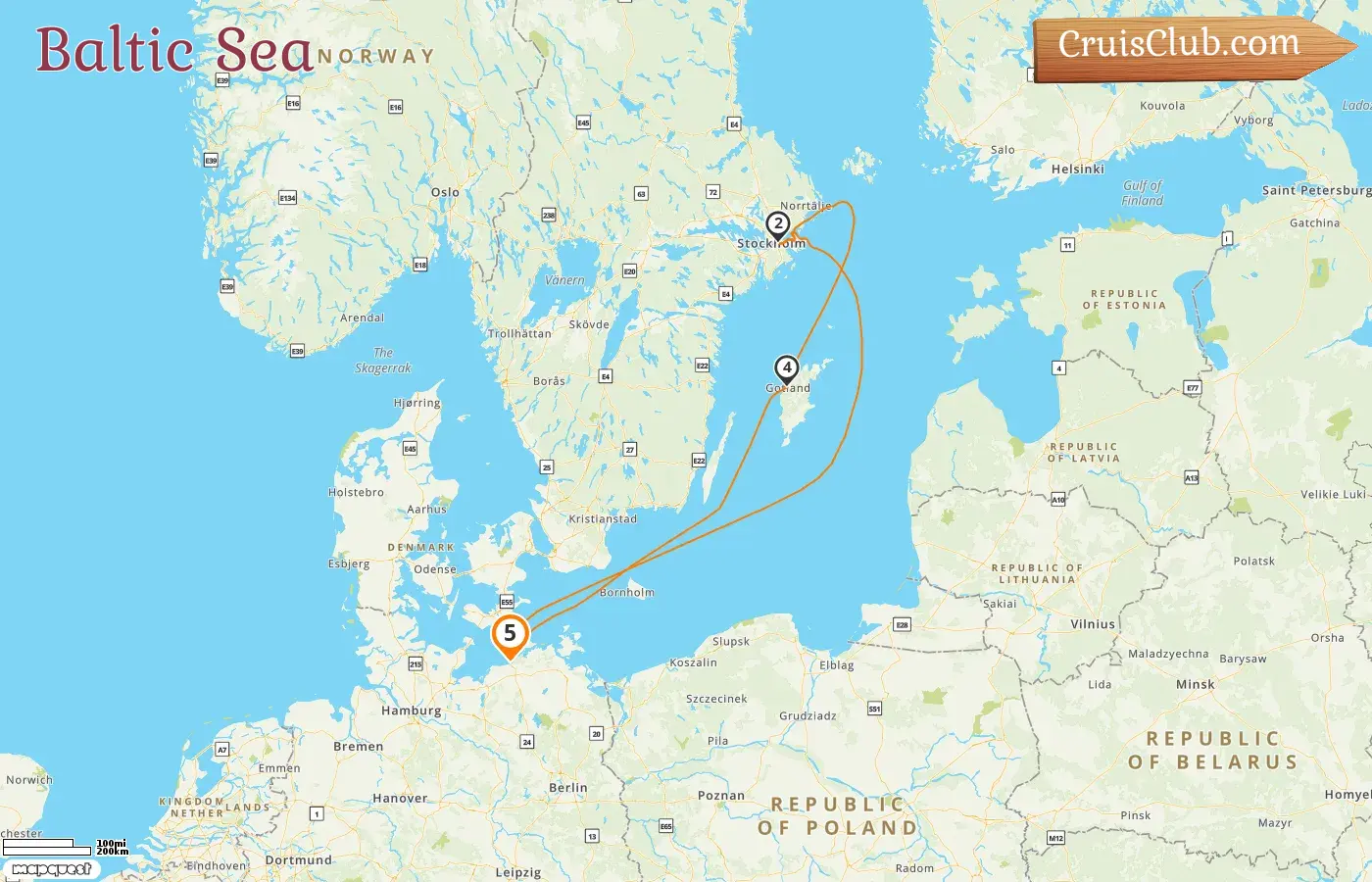 Baltic Sea Cruise from Warnemünde on board AIDAmar with stops in Germany and Sweden for 5 days