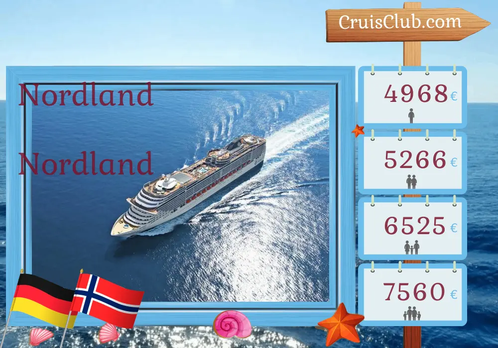 Cruzeiro no Norte a partir de Hamburgo a bordo do navio MSC Preziosa com visitas à Alemanha e Noruega por 15 dias