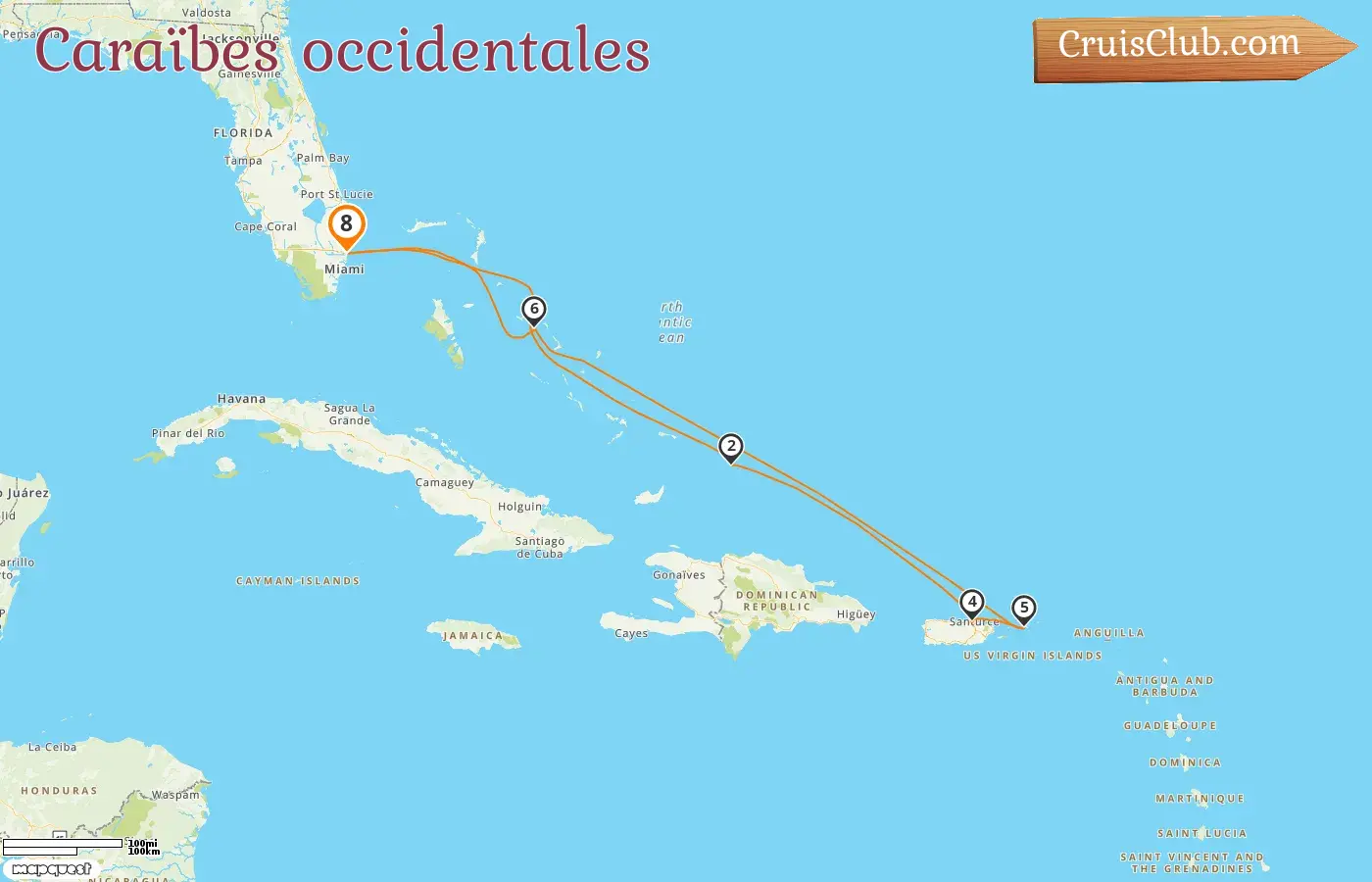 Croisière dans les Caraïbes occidentales au départ de Fort Lauderdale à bord du navire Nieuw Statendam avec des escales aux États-Unis, à Porto Rico et aux Bahamas pendant 8 jours