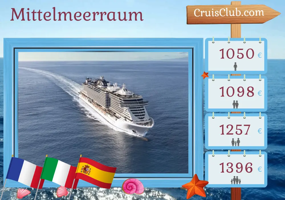 Kreuzfahrt im Mittelmeer ab Marseille an Bord des MSC Seaview-Schiffs mit Besuchen in Frankreich, Italien und Spanien für 5 Tage