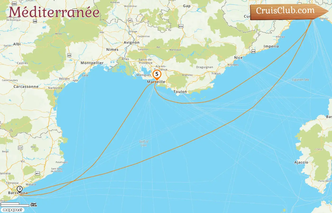 Croisière en Méditerranée au départ de Marseille à bord du navire MSC Seaview avec des visites en France, en Italie et en Espagne pendant 5 jours