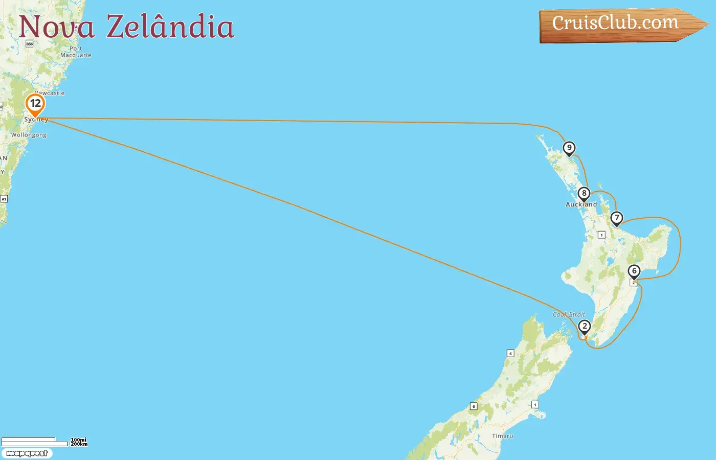 Cruzeiro na Nova Zelândia a partir de Sydney a bordo do navio Carnival Splendor com visitas à Austrália e Nova Zelândia por 12 dias