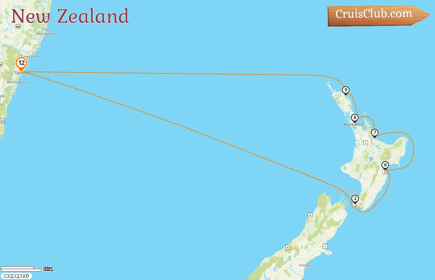 Cruise in the New Zealand from Sydney aboard Carnival Splendor ship with visits to Australia and New Zealand for 12 days