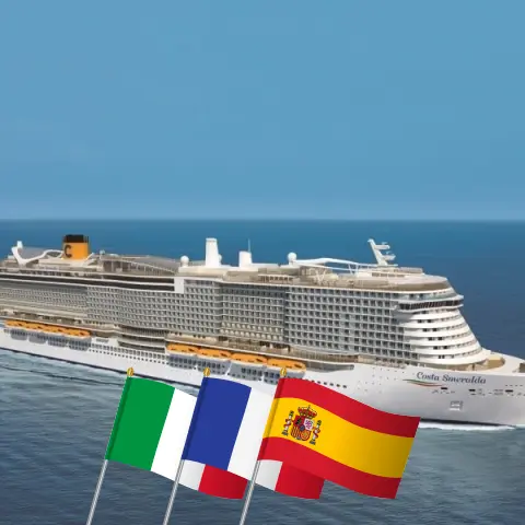 Cruise in the Mediterranean from Civitavecchia aboard Costa Smeralda ship with visits to Italy, France, and Spain for 8 days