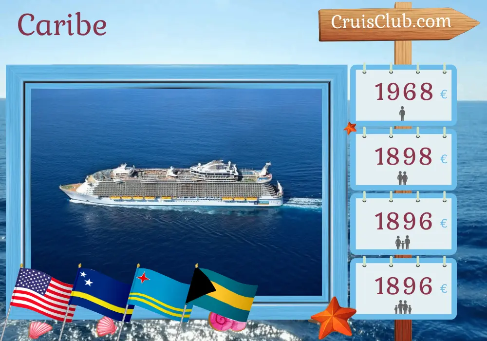 Crucero por el Caribe desde Fort Lauderdale a bordo del barco Oasis of the Seas con paradas en Estados Unidos, Curazao, Aruba y Bahamas durante 9 días