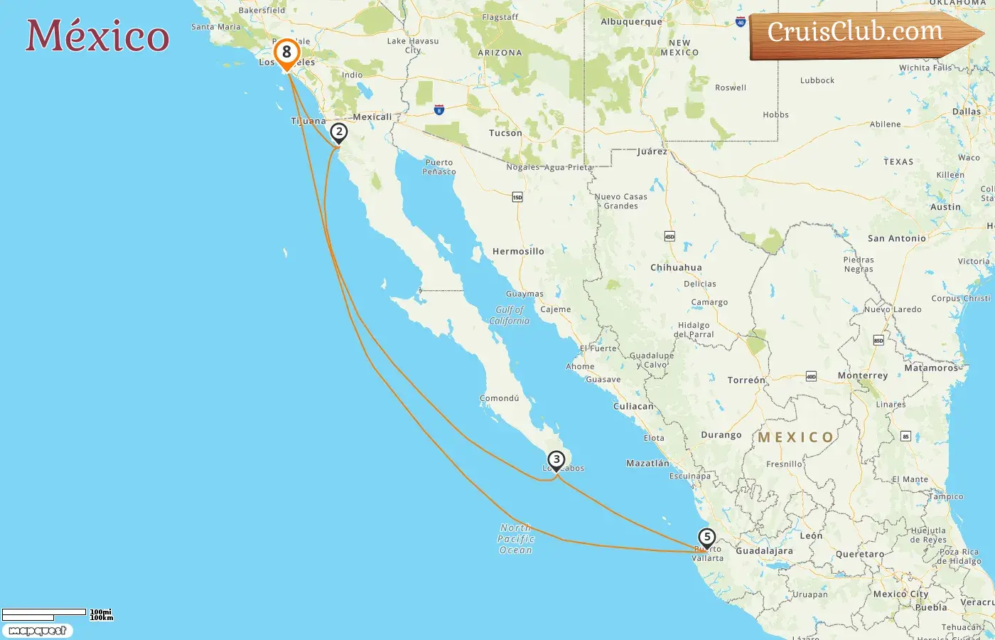 Crucero en México desde Los Ángeles a bordo del barco Navigator of the Seas con visitas a Estados Unidos y México durante 8 días