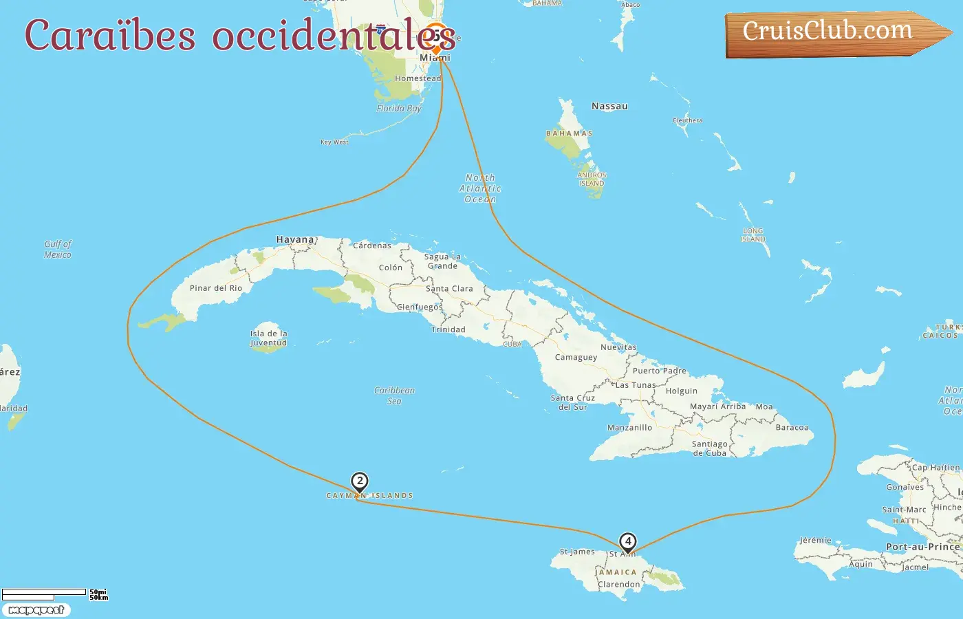 Croisière dans les Caraïbes occidentales au départ de Miami à bord du navire Carnival Sunrise avec escales aux États-Unis, aux îles Caïmans et en Jamaïque pendant 6 jours