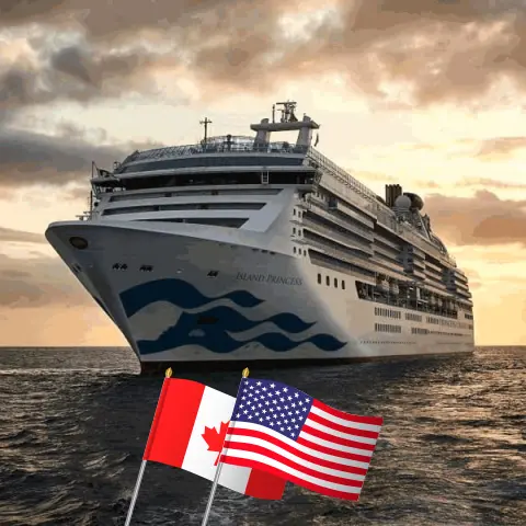 Cruise in the Alaska from Vancouver to Anchorage aboard Island Princess ship with visits to Canada and USA for 8 days