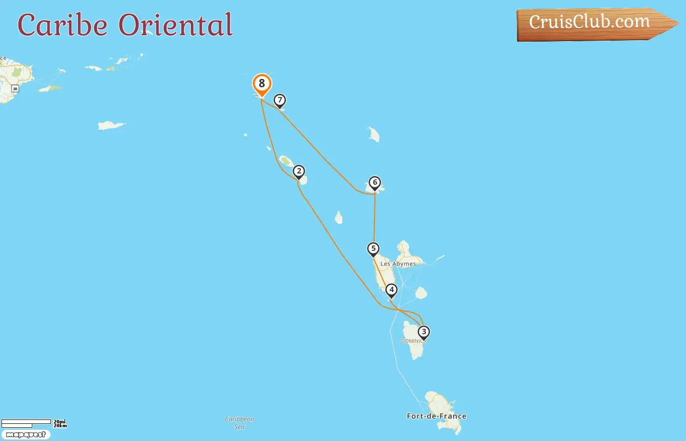 Cruzeiro no Caribe Oriental de Philipsburg a bordo do navio Star Flyer com visitas a São Cristóvão e Névis, Dominica, Guadalupe e São Bartolomeu por 8 dias