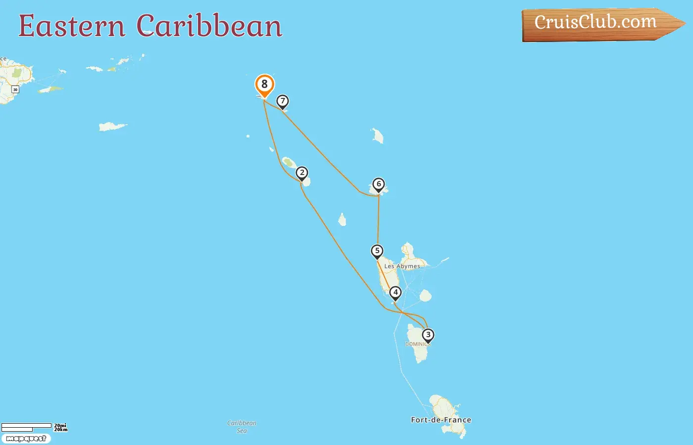 Cruise in the Eastern Caribbean from Philipsburg aboard Star Flyer ship with visits to Saint Kitts and Nevis, Dominica, Guadeloupe, and Saint Barthélemy for 8 days