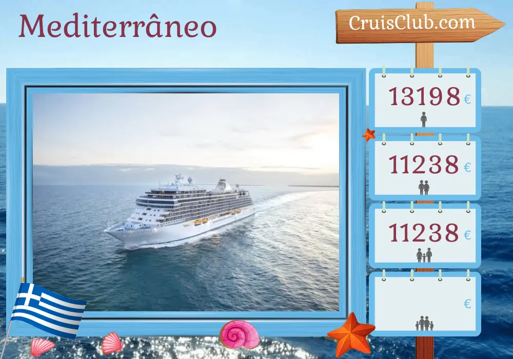 Cruzeiro no Mediterrâneo de Pireu a Istambul a bordo do navio Seven Seas Splendor com visitas à Grécia e à Turquia por 8 dias