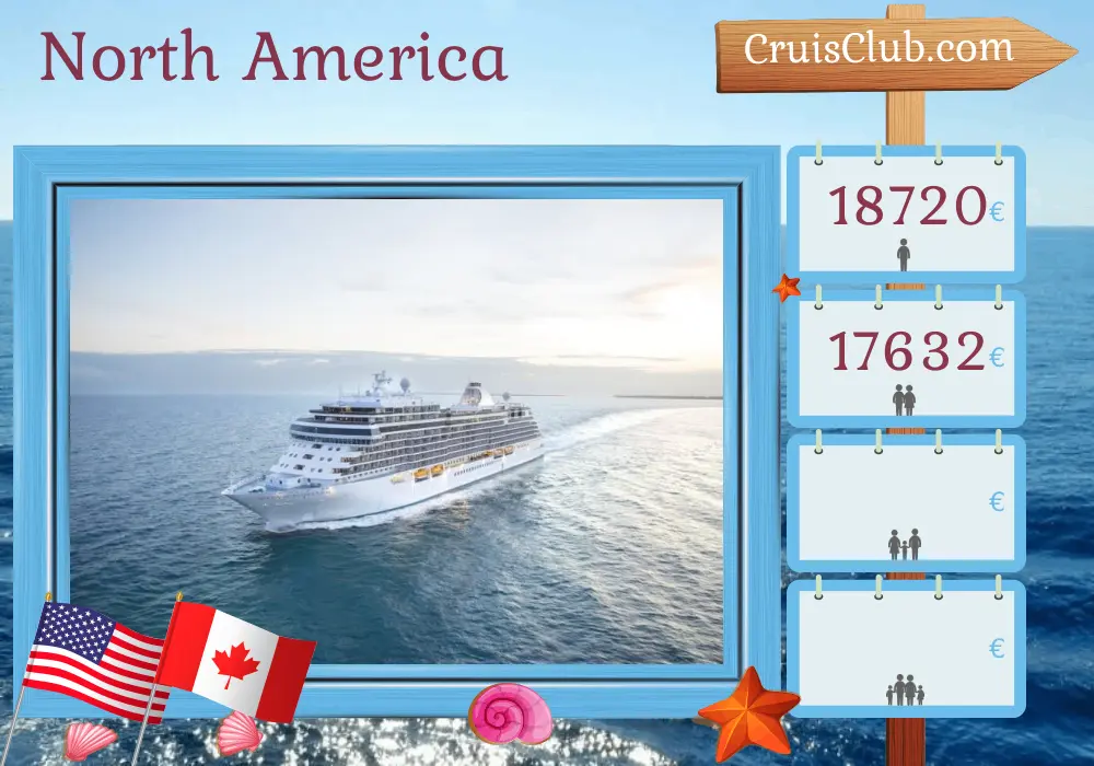 Cruise in the North America from New York to Montreal aboard Seven Seas Splendor ship with visits to USA and Canada for 12 days