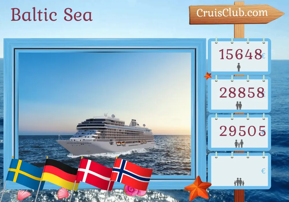 Cruise in the Baltic Sea from Stockholm to Oslo aboard Seven Seas Grandeur ship with visits to Sweden, Germany, Denmark, and Norway for 11 days