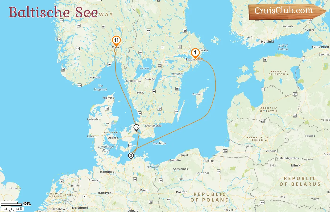 Kreuzfahrt in der Ostsee von Stockholm nach Oslo an Bord des Schiffes Seven Seas Grandeur mit Besuchen in Schweden, Deutschland, Dänemark und Norwegen für 11 Tage