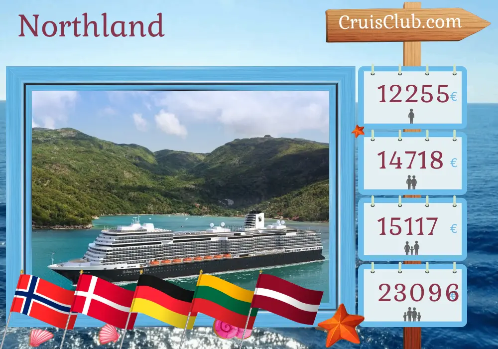 Cruise in the Northland from Rotterdam aboard Rotterdam ship with visits to Norway, Denmark, Germany, Poland, Lithuania, and Latvia for 29 days