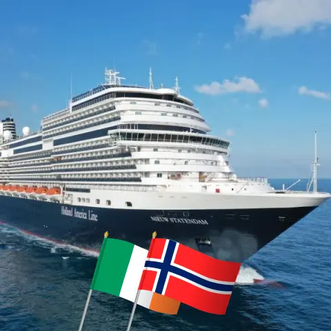 Cruise in the British Isles from Rotterdam aboard Nieuw Statendam ship with visits to Ireland and Norway for 30 days