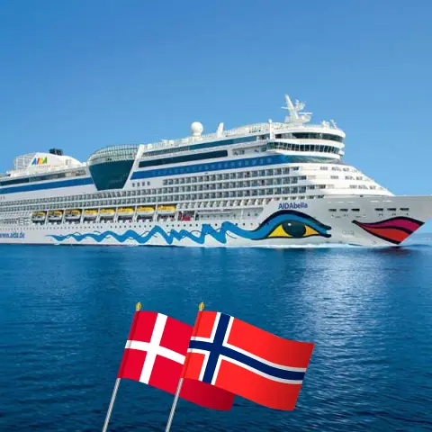 Cruise in the Baltic Sea from Kiel aboard AIDAbella ship with visits to Denmark and Norway for 8 days