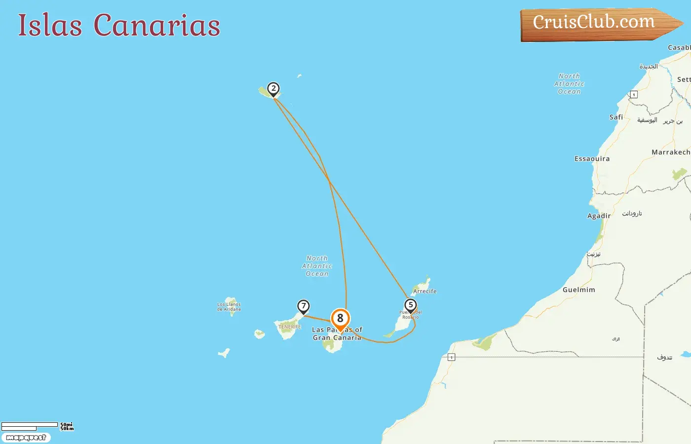 Crucero por las Islas Canarias desde Las Palmas a bordo del barco AIDAluna con visitas a España durante 8 días