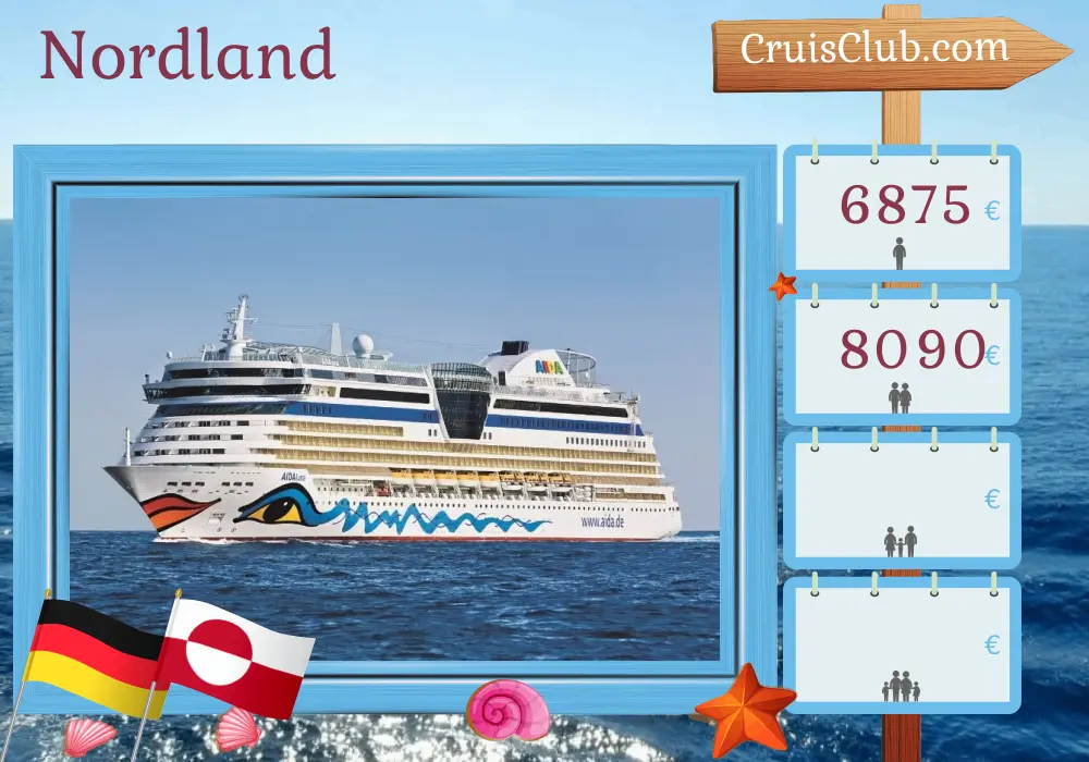 Crucero por el Norte de Hamburgo a bordo del barco AIDAluna con visitas a Alemania y Groenlandia durante 22 días