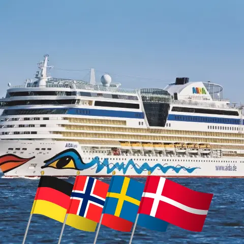 Croisière en mer Baltique au départ de Warnemünde à bord du navire AIDAluna avec des escales en Allemagne, en Norvège, en Suède, en Pologne et au Danemark pendant 15 jours