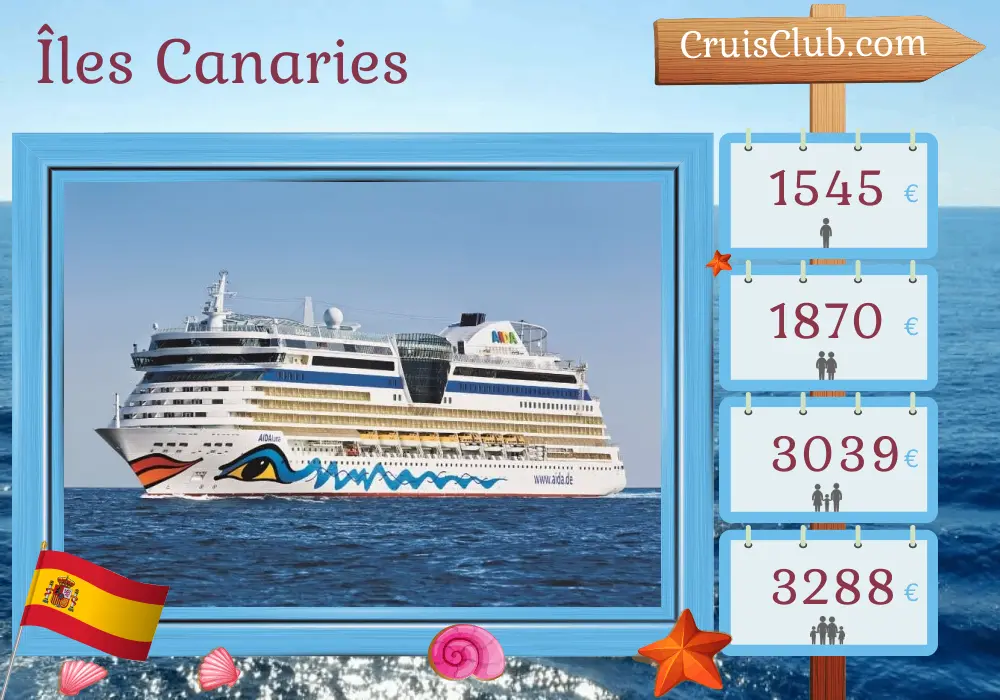 Croisière dans les îles Canaries au départ de Las Palmas à bord du navire AIDAluna avec escales en Espagne pendant 8 jours
