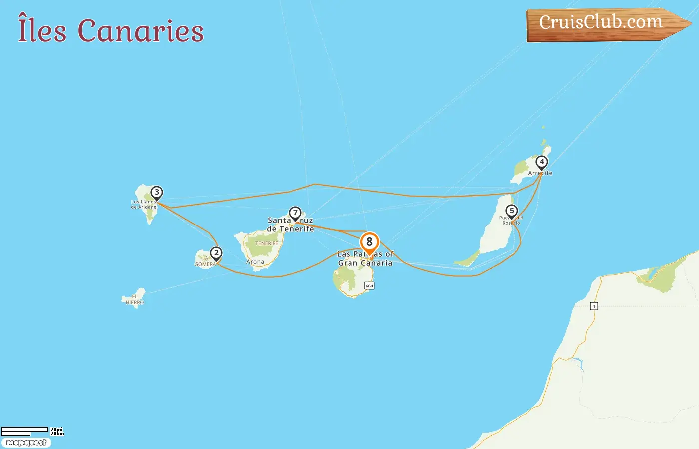 Croisière dans les îles Canaries au départ de Las Palmas à bord du navire AIDAluna avec escales en Espagne pendant 8 jours