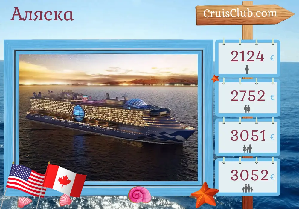 Круиз в Аляску из Сиэтла на борту судна Star Princess с посещением США и Канады на 8 дней
