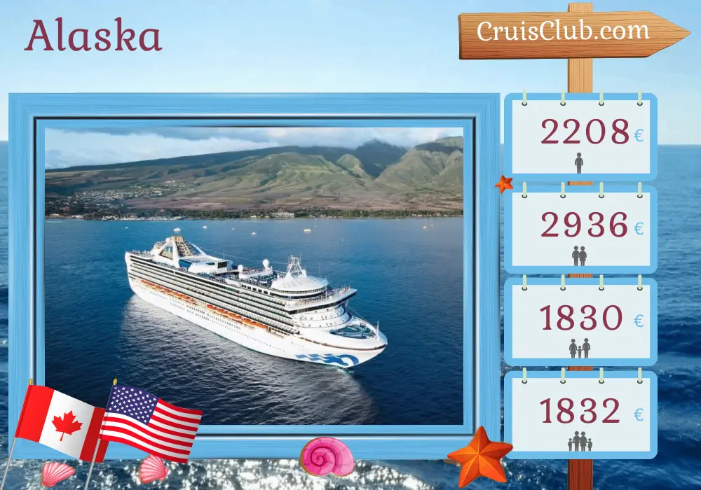 Cruise in the Alaska from Vancouver aboard Grand Princess ship with visits to Canada and USA for 11 days