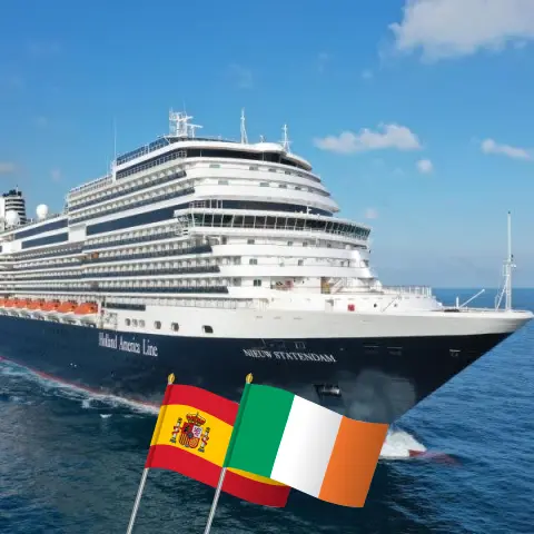 Cruise in the British Isles from Dover aboard Nieuw Statendam ship with visits to Morocco, Spain, and Ireland for 29 days