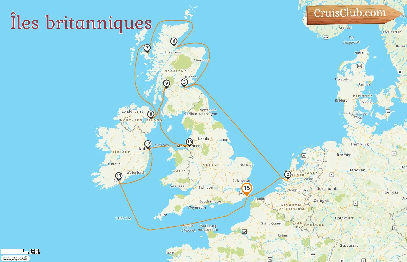 Croisière dans les Îles Britanniques au départ de Douvres à bord du navire Nieuw Statendam avec escales en Irlande pendant 15 jours