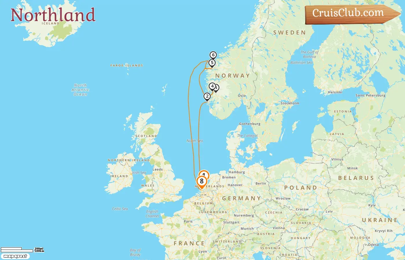 Cruise in the Northland from Amsterdam to Rotterdam aboard Nieuw Statendam ship with visits to Netherlands and Norway for 8 days