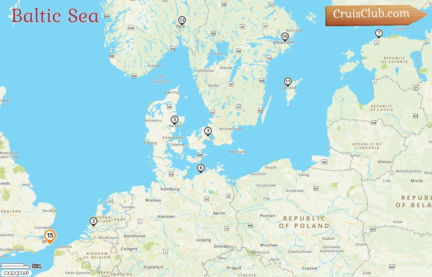 Cruise in the Baltic Sea from Dover aboard Nieuw Statendam ship with visits to Denmark, Germany, Estonia, Finland, Sweden, and Norway for 15 days